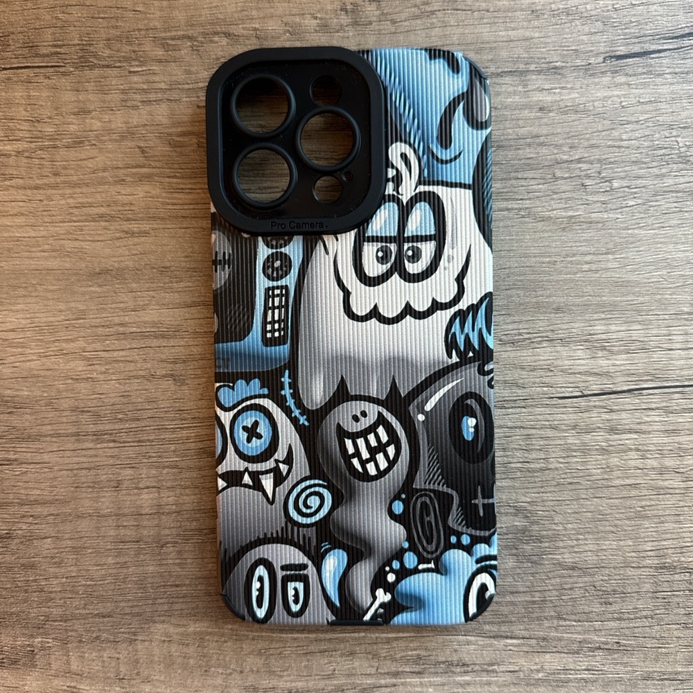 Stylish Blue and Black IPhone 15 Pro Max Case Cover